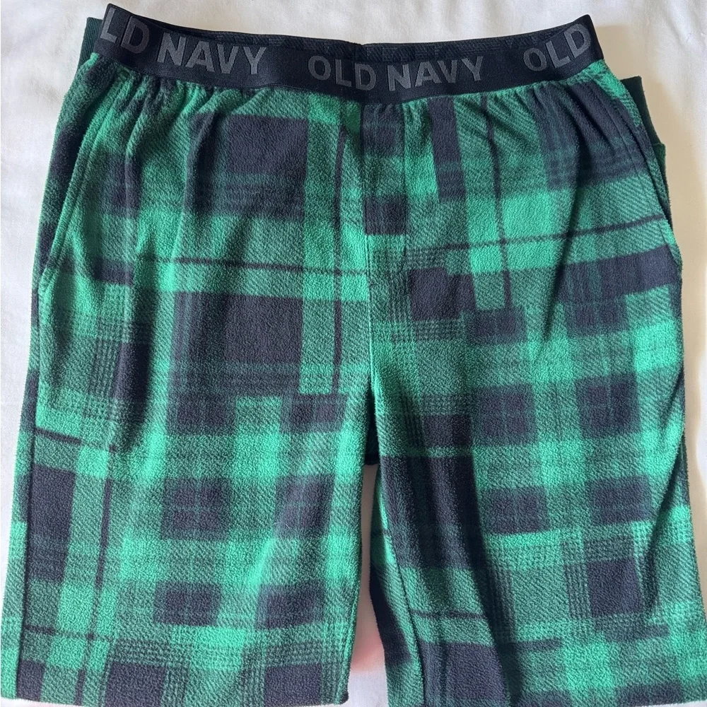 Old Navy Boys' Green and Black Plaid pajamas pj pants size XL 14 16